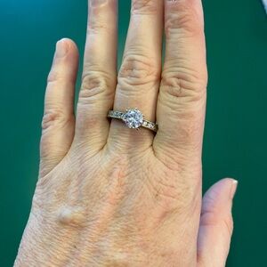 Diamonique Silver round eternity ring